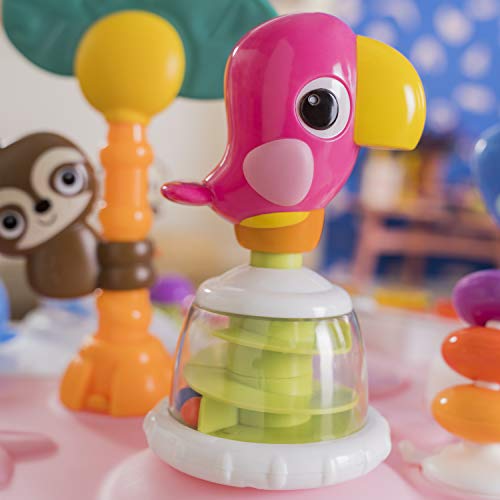 Bright Starts Around We Go 2-in-1 Walk-Around Baby Activity Center and Table, Tropic Coral, Ages 6 Months+