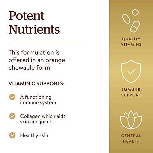 Solgar Vitamin C 500 mg Chewable Tablets, Orange Flavor - 90 Count - Antioxidant and Immune Support - Supports Healthy Skin and Joints - Non GMO, Vegan, Gluten Free, Kosher - 90 Servings