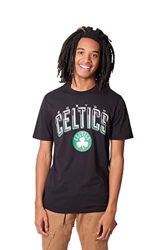 Ultra Game NBA Boston Celtics Mens Arched Plexi Short Sleeve Tee Shirt, Black, XX-Large