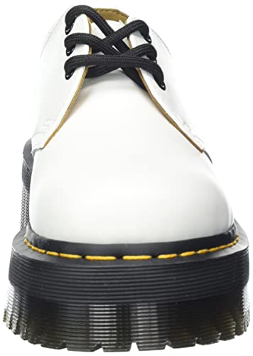 Dr. Martens Unisex 1461 Quad Oxford, White Polished Smooth, 6 US Men