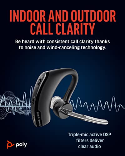 Poly Voyager Legend Wireless Headset (Plantronics) - Single-Ear Bluetooth w/Noise-Canceling Mic - Voice Controls - Mute and Volume Buttons - Ergonomic Design -Connect to Mobile/Tablet via Bluetooth -FFP