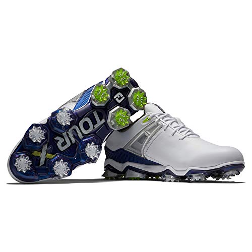 FootJoy Men's Tour X Previous Season Style Golf Shoes, White/Navy/Lime, 7.5 Wide