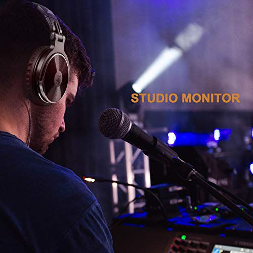 OneOdio Wired Over Ear Headphones Hi-Res Studio Monitor and Mixing DJ Stereo Headsets with 50mm Neodymium Drivers and 1/4 to 3.5mm Audio Jack for AMP Computer Recording Phone Piano Guitar Laptop - Black