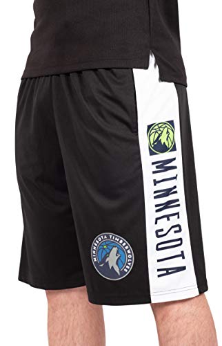 Ultra Game NBA Minnesota Timberwolves Mens Mesh Basketball Shorts, Black, X-Large