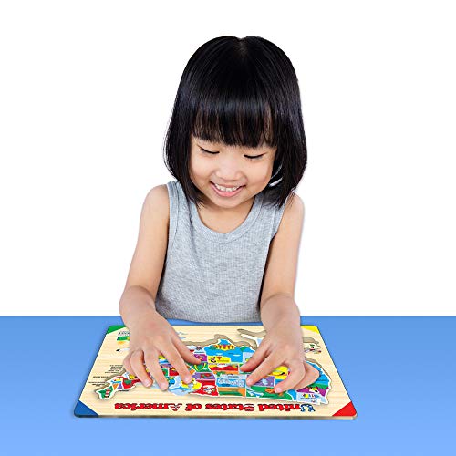 The Learning Journey Lift and Learn Puzzle - USA Map Puzzle for Kids - Preschool Toys and Gifts for Boys and Girls Ages 3 and Up - United States Puzzle for Kids - Award Winning Toys