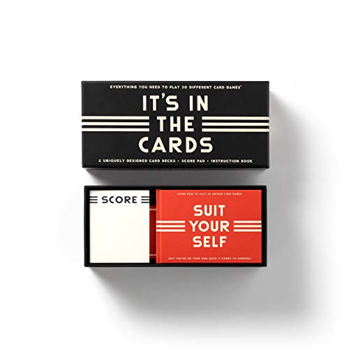 Brass Monkey It’s in The Cards Playing Cards Game Set – Includes 2 Uniquely Designed Card Decks and Instruction Book – Ideal for Game Night – Entertaining Gift Idea