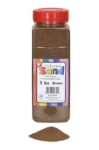 Hygloss Products Colored Play Sand - Assorted Colorful Craft Art Bucket O' Sand, Brown, 3 lb