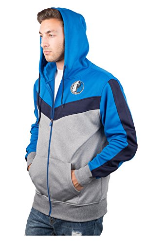 Ultra Game NBA Dallas Mavericks Mens Soft Fleece Full Zip Jacket Hoodie, Team Color, Small