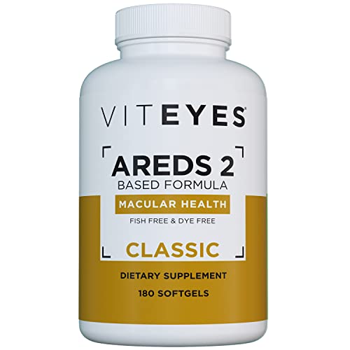 Viteyes AREDS 2 Classic Macular Health Formula Softgels, Eye Health Vitamin to Support Macular Health, Lower Zinc, Eye Vitamins, Macular Vitamins, Beta-Carotene Free, 180 Softgels