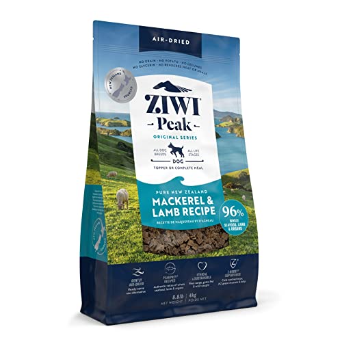 ZIWI Peak Air-Dried Dog Food – All Natural, High Protein, Grain Free and Limited Ingredient with Superfoods (Mackerel and Lamb, 8.8 lb)