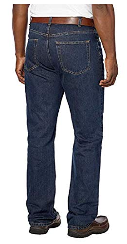 Kirkland Signature Men's 5-Pocket Jeans, Relaxed Fit, 100% Cotton, Double-Seam Stitching, Dark Blue (38x34)