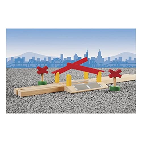BRIO World 33388 - Railway Crossing - 4 Piece Wooden Toy Train Accessory for Kids Ages 3 and Up