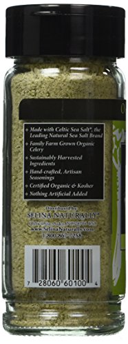 Gourmet Celtic Sea Salt Organic Celery Seasoned Salt Blend – Classic Celery Salt Adds Bold Herb Flavor to a Variety of Dishes, Hand Crafted and Organic, 3.7 Ounces