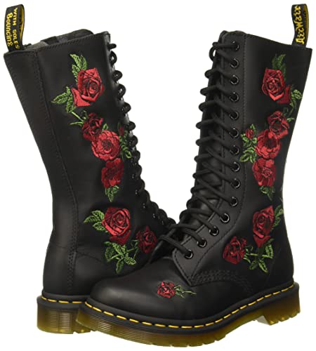Dr. Martens womens 1914 Vonda Combat Boot, Black Softy T, 5 US