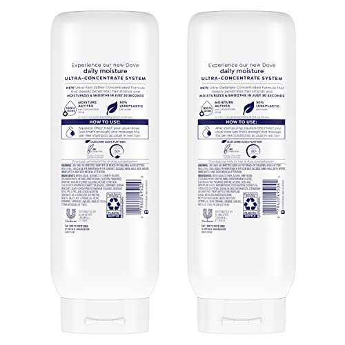 Dove Concentrate Shampoo And Conditioner Set For Dry Hair Moisturizes And Smooths In 30 seconds, 2X More Washes, Combo Pack, 20 fl oz (Pack of 2)