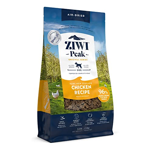 ZIWI Peak Air-Dried Dog Food – All Natural, High Protein, Grain Free and Limited Ingredient with Superfoods (Chicken, 5.5 lb)