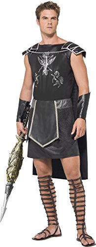 Smiffys Men's L-US Size 42'-44' Male Dark Gladiator Costume, Black