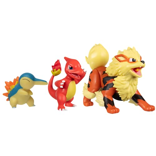 Pokemon Battle Figure, Fire Theme with 3 Pack Cyndaquil, Charmeleon, Arcanine - 4.5-inch Arcanine Figure, 3-inch Charmeleon Figure, 2-inch Cyndaquil - Toys for Kids and Pokémon Fans - Amazon Exclusive