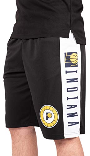 Ultra Game NBA Indiana Pacers Mens Mesh Basketball Shorts, Black, Small