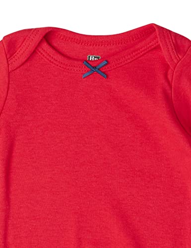 Hudson Baby Unisex Baby Cotton Long-Sleeve Bodysuits Apple, 6-9 Months