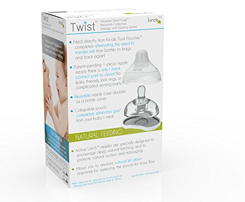 Kiinde Twist Active Latch Nipples for Breast Milk - Fast Flow (2 Pack)