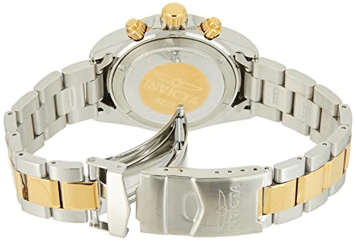 nvicta Men's Speedway 39.5mm Steel and Gold Tone Stainless Steel Chronograph Quartz Watch, Two Tone/White (Model: 9212)