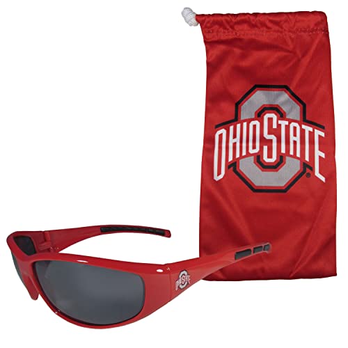 NCAA Ohio State Buckeyes Adult Sunglass and Bag Set, Red