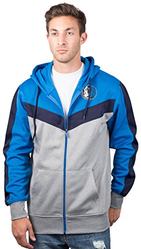 Ultra Game NBA Dallas Mavericks Mens Soft Fleece Full Zip Jacket Hoodie, Team Color, Small