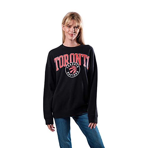 Ultra Game NBA Toronto Raptors Womens Extra Soft Fleece Distressed Oversized Pullover Sweatshirt, Team Color, Small