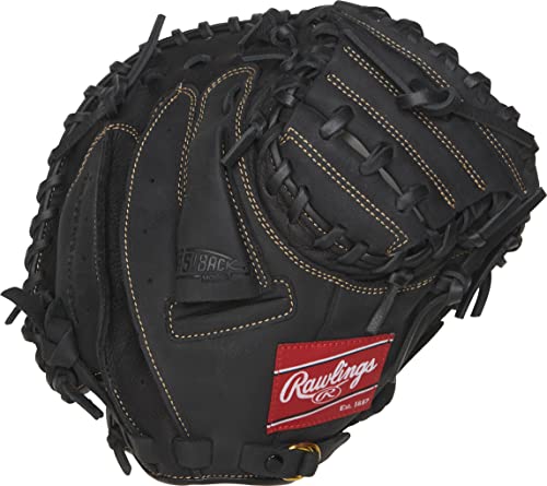 Rawlings Renegade Series 31.5' CM 1-Piece Web Youth Catchers Mitt Left Hand Throw, Black Red