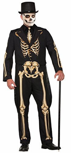 Forum Novelties mens Skeleton Suit Formal Attire With Jacket and Pants Party Supplies, Black/White, Large US
