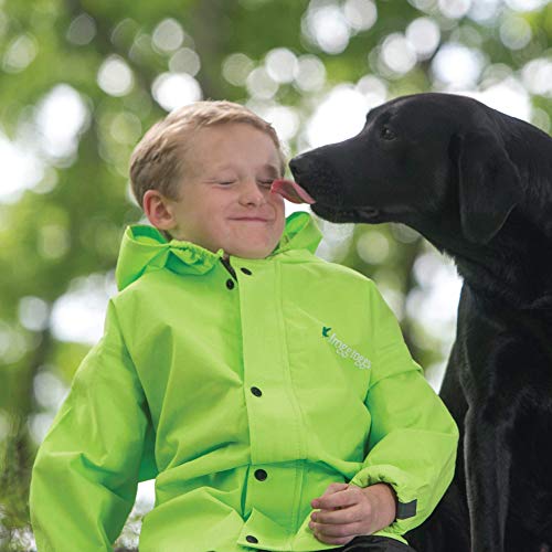 FROGG TOGGS boys Youth Polly Woggs Youth Waterproof Breathable Rain Suit, Hivis Green, Medium US