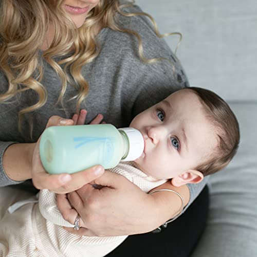 Dr. Brown’s Natural Flow® Options+™ Glass Baby Bottle Sleeves, 100% Silicone, 4 oz, Narrow, Mint