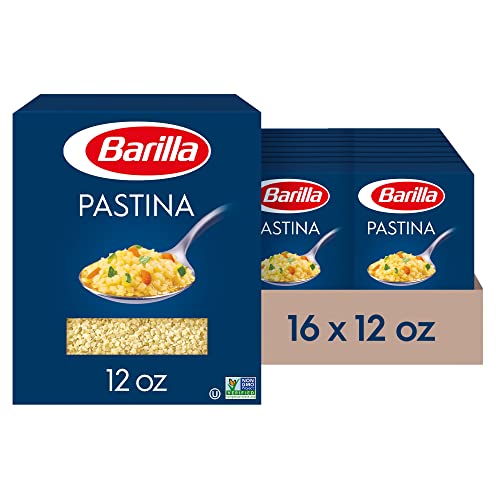 Barilla Pastina Pasta, 12 oz. Box (Pack of 16) - Non-GMO Pasta Made with Durum Wheat Semolina - Kosher Certified Pasta