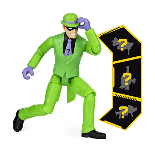 DC Comics Batman 4-inch Batman and The Riddler Action Figures with 6 Mystery Accessories, Kids Toys for Boys Aged 3 and up