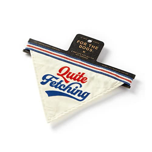 Brass Monkey Quite Fetching Dog Bandana; Durable Cotton Pet Bandana; One Size Fits Most; 9” W x 6” H; 30” Tie Ribbon; Cute Dog Accessories with Eye-Catching Design