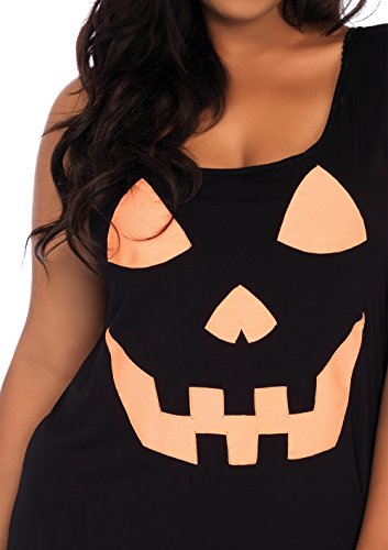 Leg Avenue Women's Casual Jersey Shirt Dress, Black Pumpkin, 1X / 2X