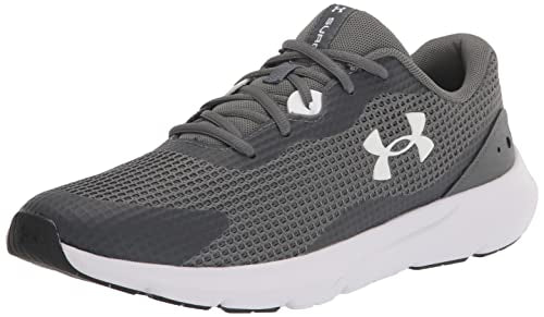 Under Armour Women's Surge 3 Sneaker, (106) Pitch Gray/White/White, 11