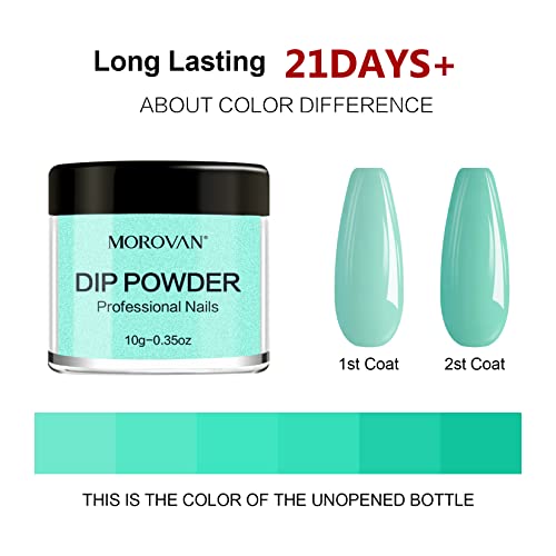 Morovan Dip Powder Nail Kit Starter - 8 Colors Dipping Powder Kit with Base Top Coat Activator Brush Saver Nail Dip Powder Kit for Dipping Nails DIY at Home Salon