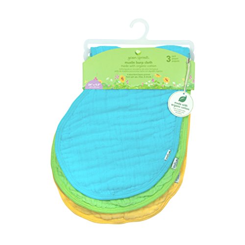 green sprouts Muslin Burp Cloths made from Organic Cotton | 4 absorbent layers protect from sniffles, drips and drools | 100% organic cotton muslin, Super soft and softer with every wash, Machine washable