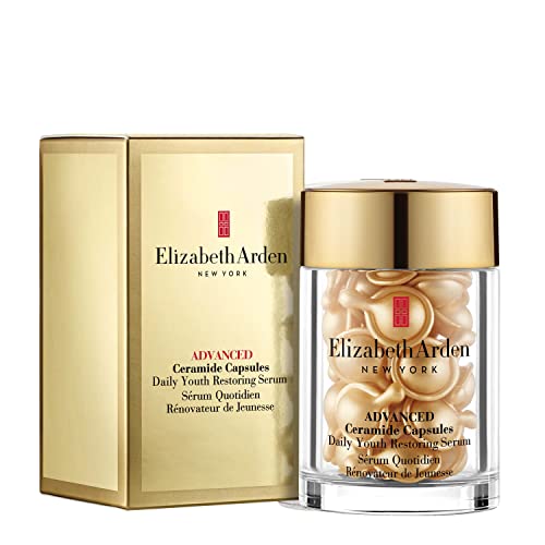 Elizabeth Arden Anti-Aging Ceramide Capsules Serum, Advanced Daily Youth Restoring Serum, 30 Count