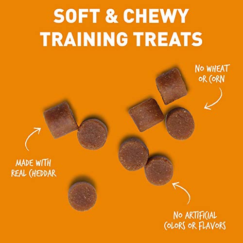Cloud Star Tricky Trainers Chewy Low Calorie Dog Training Treats, Made in the USA Wheat and Corn Free, Soft Puppy Bites 14 oz Cheddar