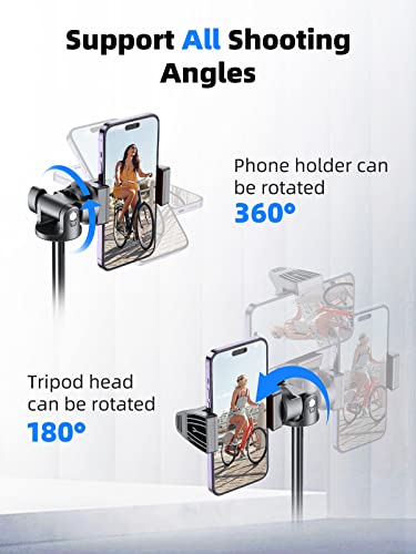 [Newest] 62' Selfie Stick Tripod with Remote - Kaiess Tripod for iPhone, High Strength Legs and Extendable Tube Tripod Stand, Fit for iPhone 14 Pro Max/14 Pro/13 Pro Max/Samsung S22/Camera/GoPro