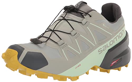Salomon Speedcross 5 Gore-TEX Trail Running Shoes for Women, Wrought Iron/Spray/Antique Moss, 5