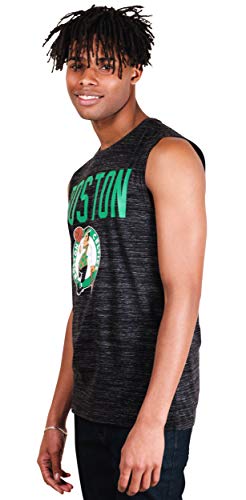 Ultra Game NBA Boston Celtics Mens Jersey Sleeveless Muscle T-Shirt, Black Space Dye, XX-Large