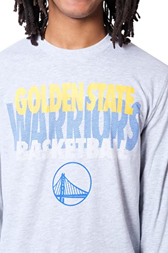 Ultra Game NBA Golden State Warriors Mens Supreme Long Sleeve Pullover Tee Shirt, Heather Gray, Large