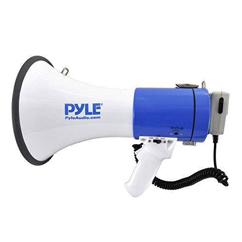 PYLE-PRO Portable Megaphone Speaker PA Bullhorn - Built-in Siren, 50W Adjustable Volume Control in 1200 Yard Range, Ideal for Any Outdoor Sports, Cheerleading FansandCoaches or for Safety Drills-PMP50