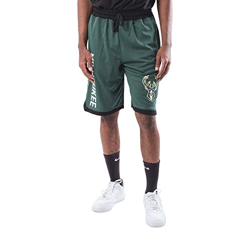 Ultra Game NBA Milwaukee Bucks - Giannis Antetokounmpo Mens Active Mesh Basketball Short, Team Color, Large