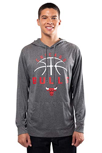Ultra Game NBA Chicago Bulls Mens Super Soft Lightweight Pullover Hoodie, Heather Charcoal , XX-Large