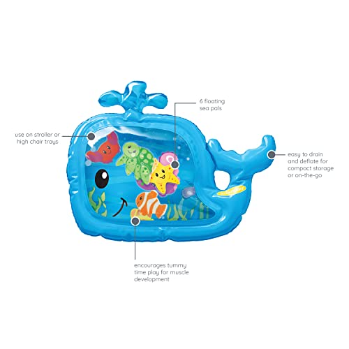 Infantino Pat and Play Water Mat - Whale Themed Water Mat for Infants and Older Babies, Tummy Time and Sensory Play